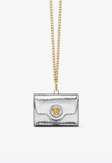 La Medusa Trifold Chain Wallet in Python-Embossed Leather