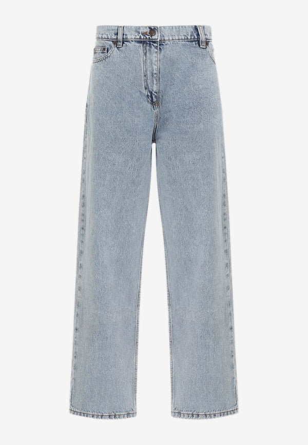 Washed Straight-Leg Jeans