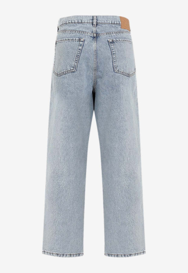 Washed Straight-Leg Jeans