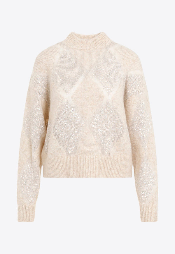 Sequin-Embellished Wool Sweater