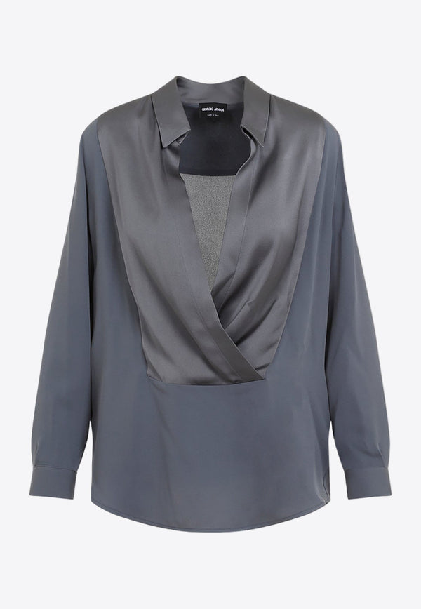 Long-Sleeved Silk Blouse