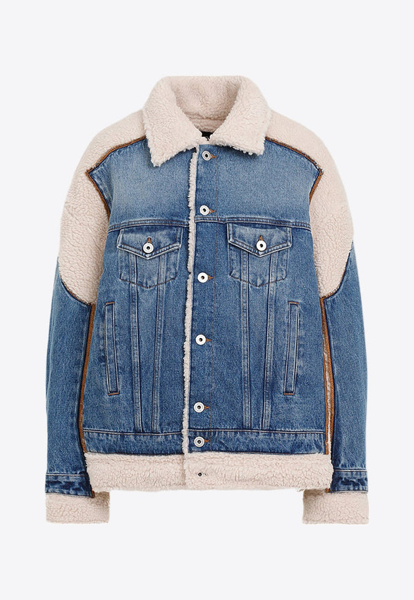 Faux Shearling Denim Jacket