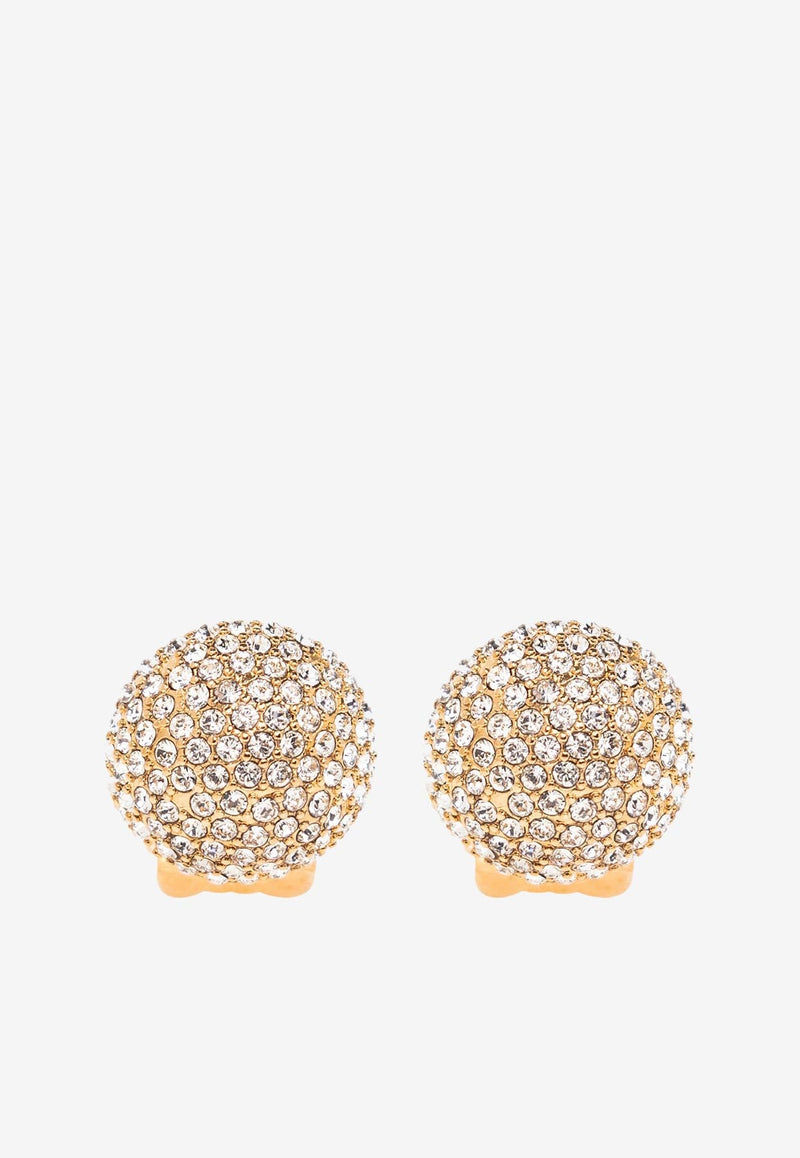 Crystal-Embellished Medusa Earrings