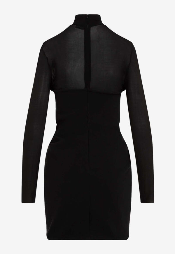 Sculptural High-Neck Mini Dress