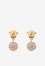 Crystal Embellished Medusa Drop Earrings