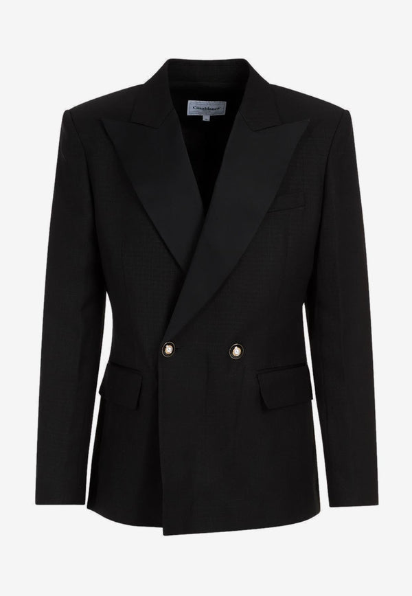 Double-Breasted Blazer in Wool Blend]