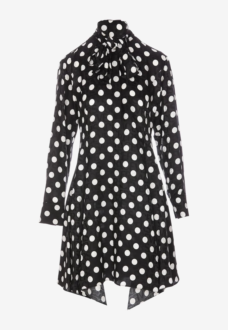 Polka Dot Sleeved Midi Dress