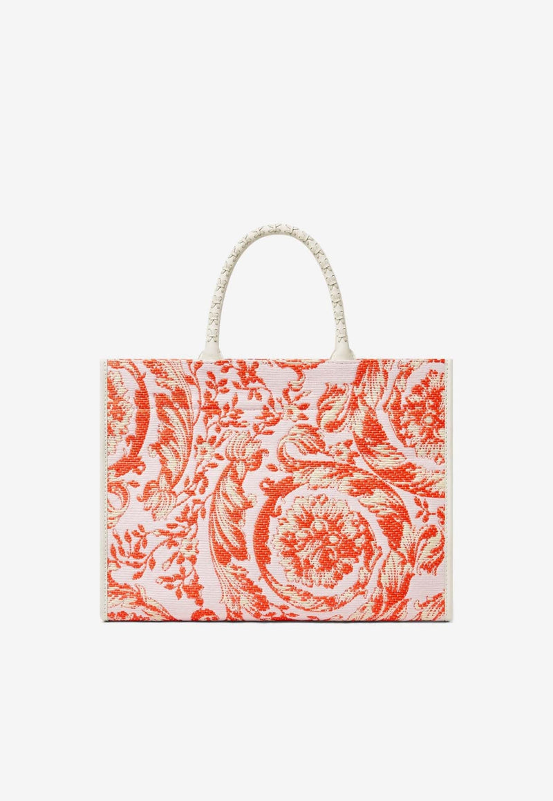 Medium Barocco Athena Raffia Tote Bag