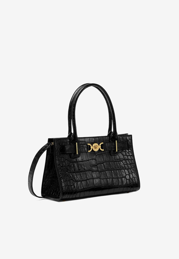 Medusa '95 Croc-Embossed Leather Tote Bag