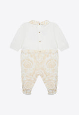 Baby Girls Baroque-Print Paneled Onesie