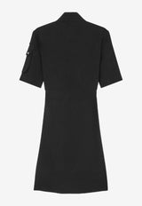 Cargo Lavallière Mini Shirt Dress