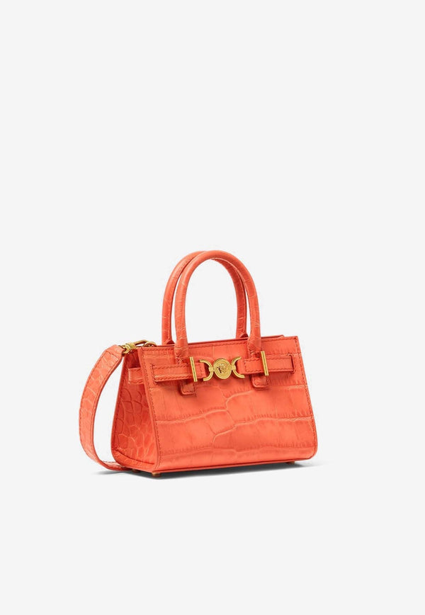 Mini Medusa '95 Croc-Embossed Leather Handbag