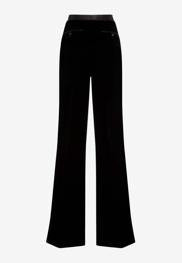 Velvet Boot-Cut Pants