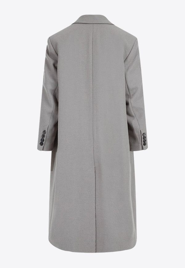 Single-Breasted Oversized Wool Coat