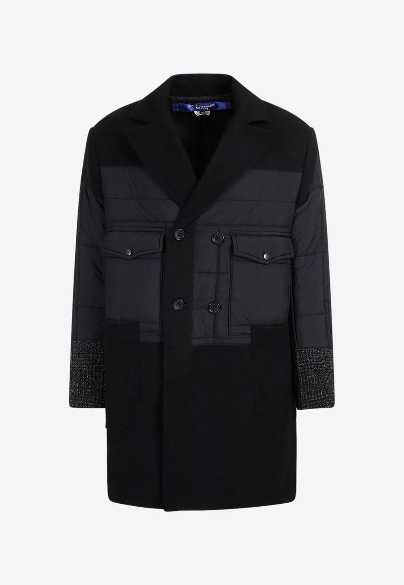 Double-Breasted Wool Paneled Coat