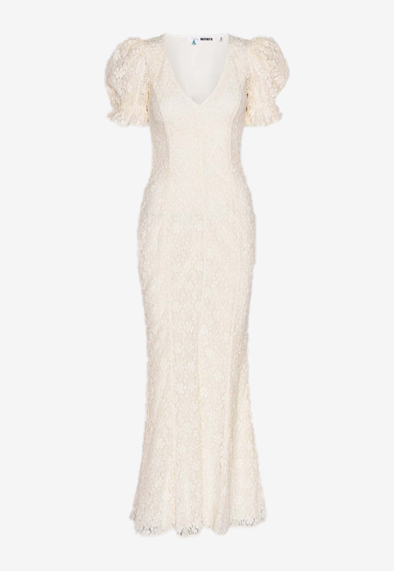 V-neck Lace Maxi Dress