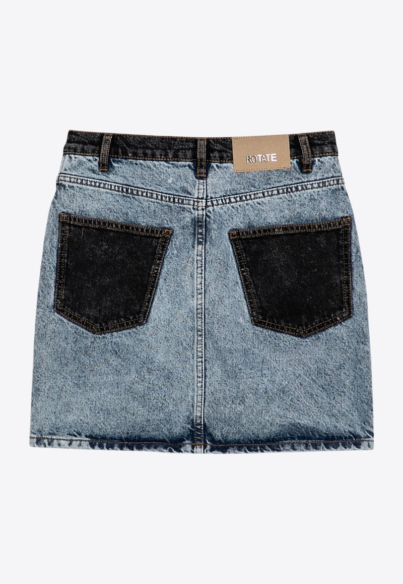 Patchwork Denim Mini Skirt