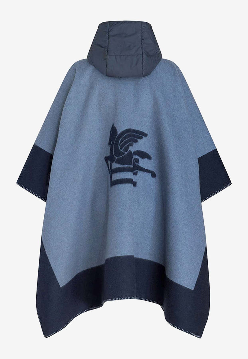 Logo-Printed Hooded Cape