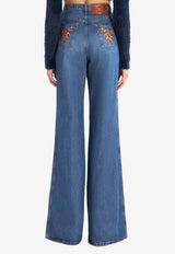 High-Rise Waist Flared Jeans