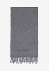 Logo Embroidered Cashmere Scarf