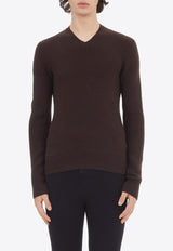 V-neck Long-Sleeved Sweater