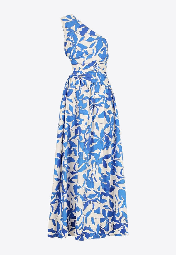 Bleue One-Shoulder Printed Maxi Dress