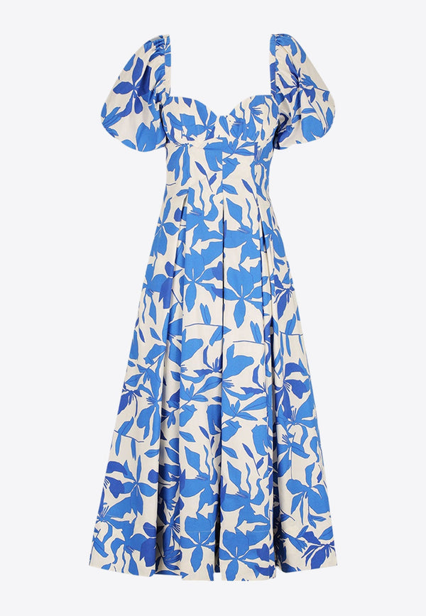Bleue Printed Bustier Midi Dress