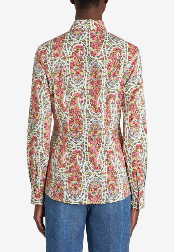 Floral Print Long-Sleeved Shirt