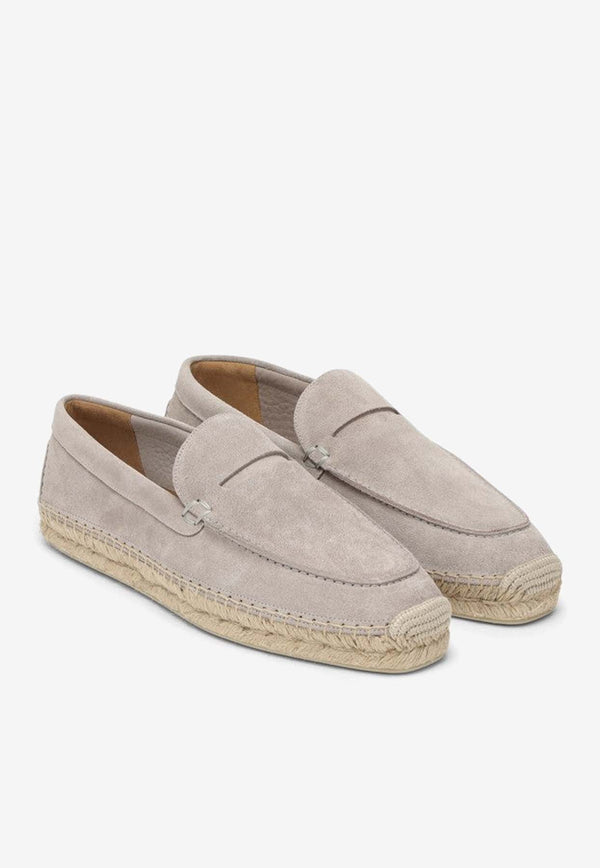 Braided-Edge Suede Loafers