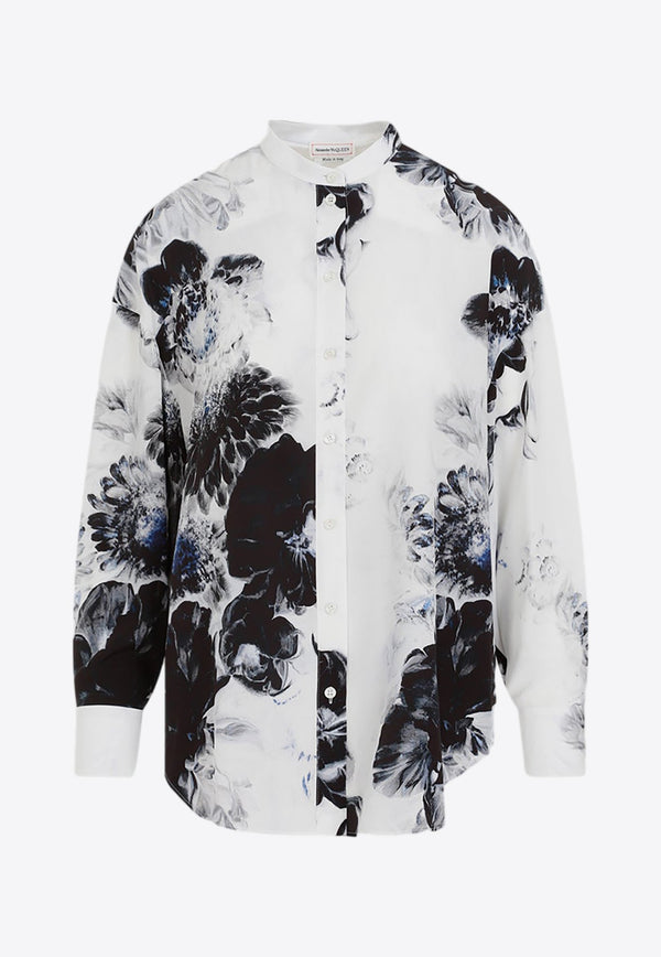 Floral Print Long-Sleeved Shirt