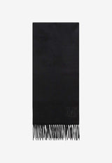 Logo Embroidered Cashmere Scarf