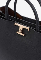 Medium T Timeless Grained Leather Top Handle Bag