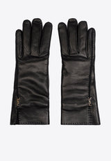 Logo Leather Gloves