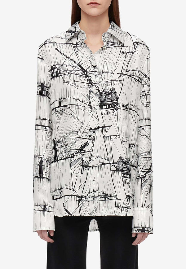 Veliero Print Silk Shirt