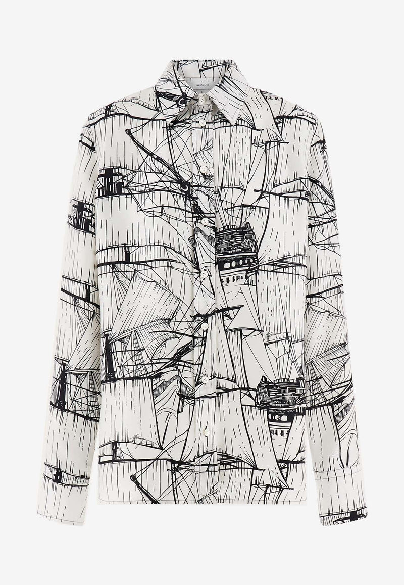 Veliero Print Silk Shirt