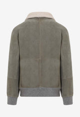 Nubuck Shearling Bomber Jacket