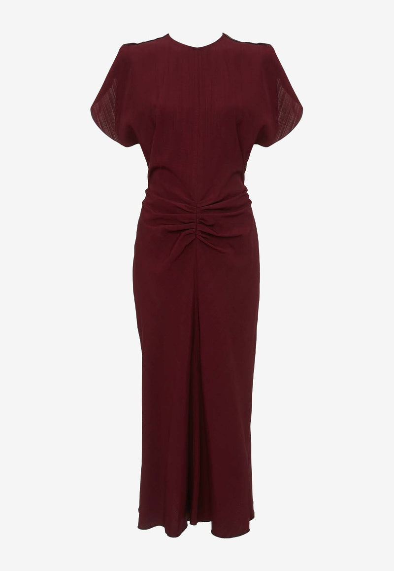 Gathered-Waist Midi Dress