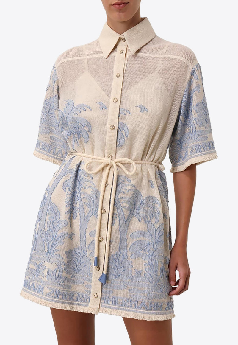 Ottie Palm Mini Shirt Dress