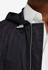 Gancini Jacquard Zip-Up Rain Jacket