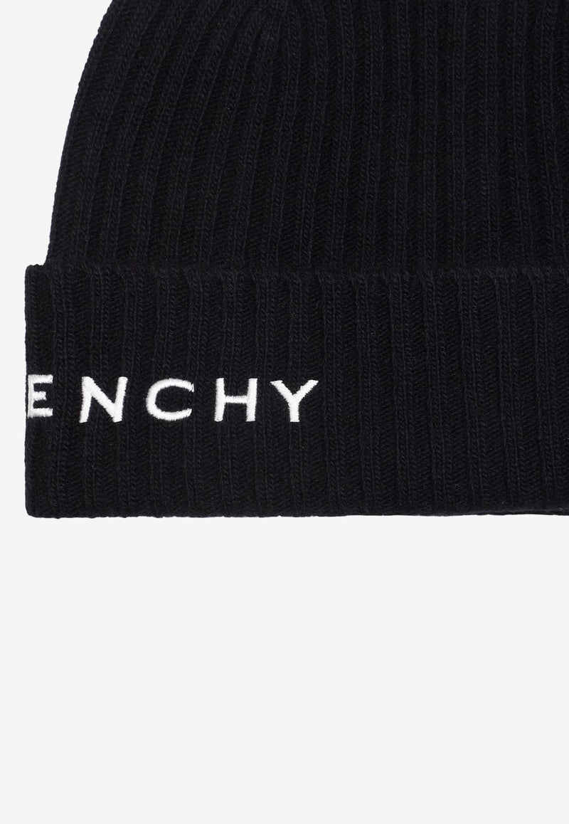 Logo-Embroidered Ribbed Beanie