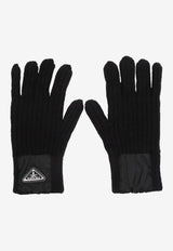 Logo Wool and Cashmere Gloves
