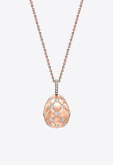 Treillage Diamond Egg Pendant Necklace in 18-karat Rose Gold