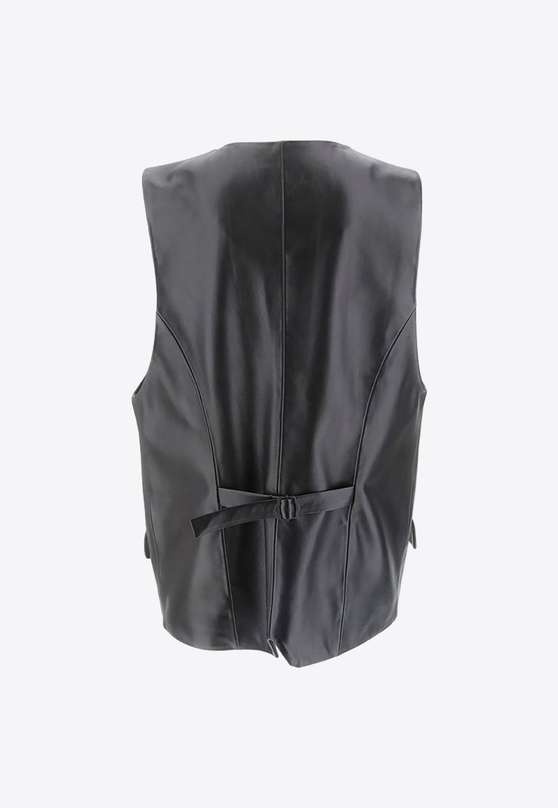 V-neck Leather Vest