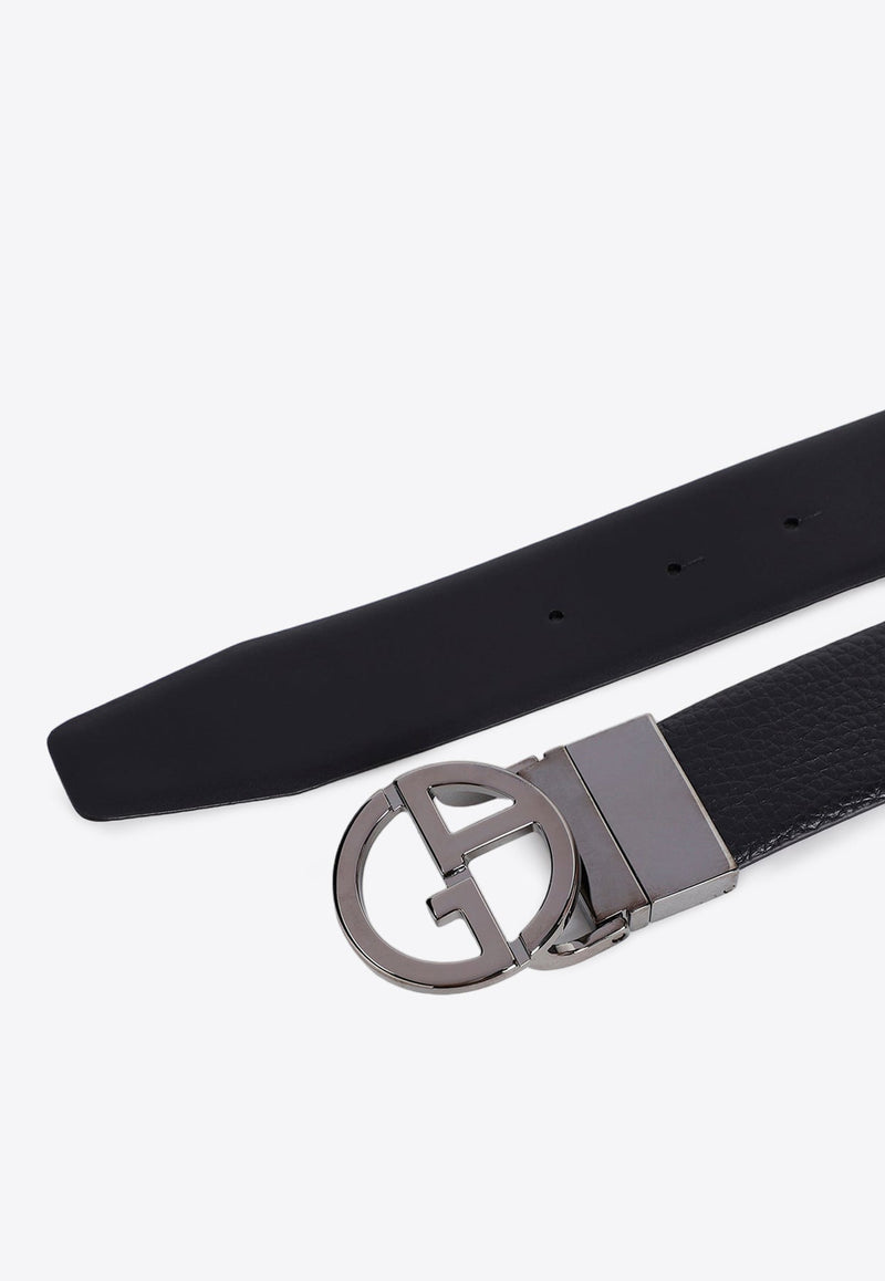 Logo Buckle Leather Belt