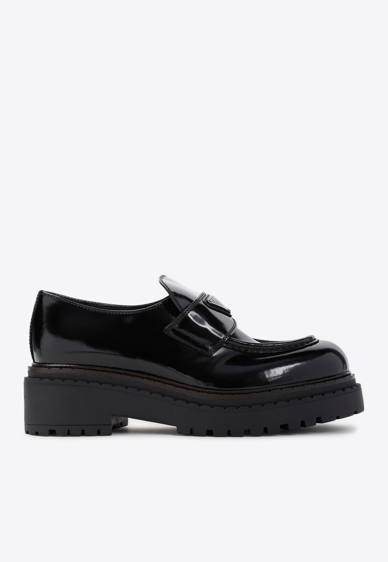 Logo Loafers in Brushed Calf Leather