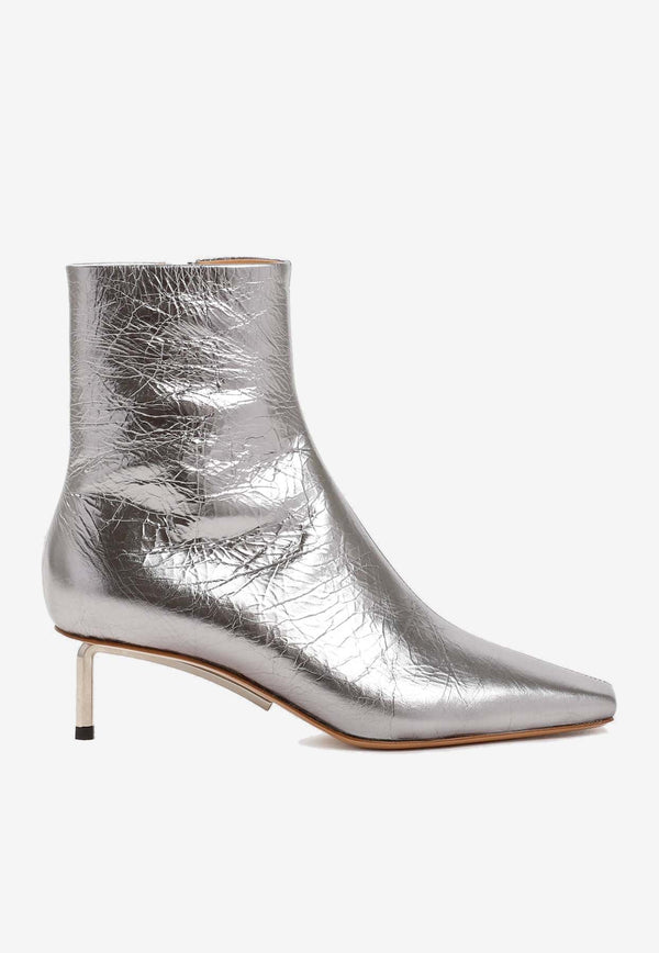 Allen 50 Ankle Boots in Metallic Leather