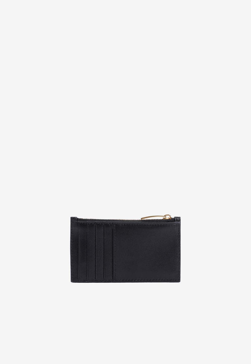 Intrecciato Leather Zip Cardholder