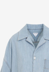 Light Bleached Cropped Denim Shirt