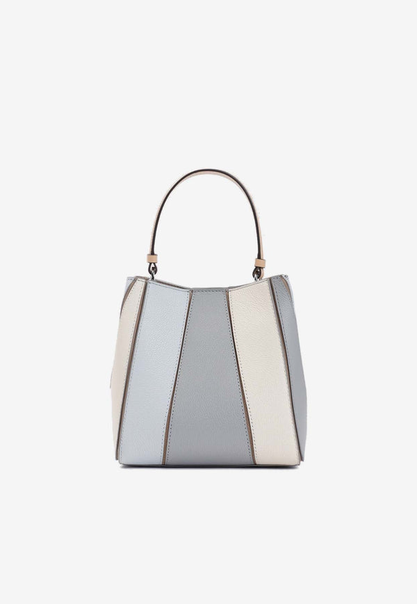 Small McGraw Colorblocked Bucket Bag in Grained Leather