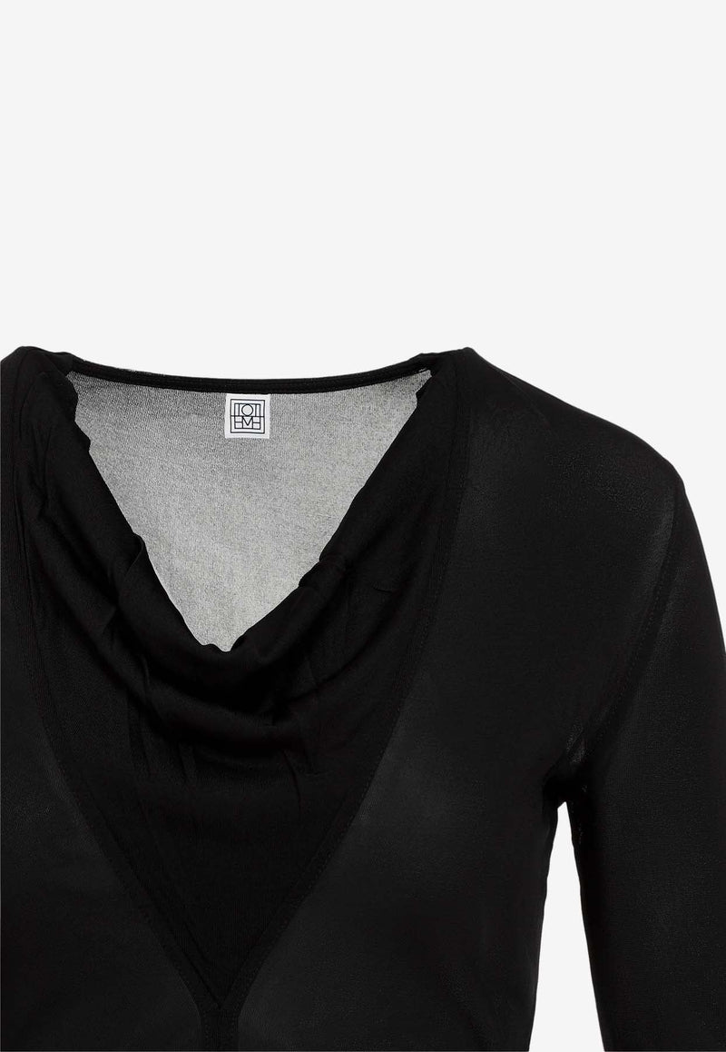 Draped V-neck Top